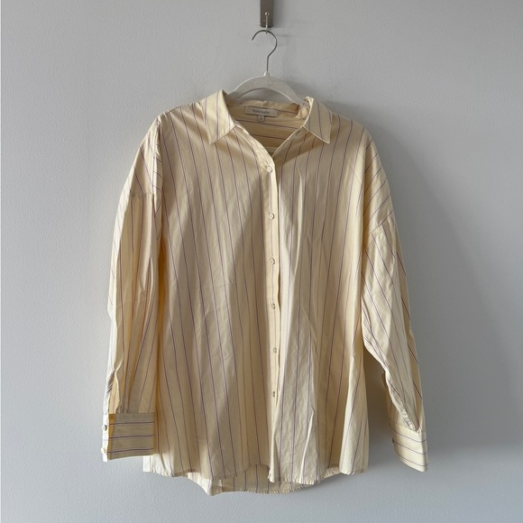 FAVORITE DAUGHTER The Ex-Boyfriend Shirt in Yellow M Stripe - Picture 3 of 4